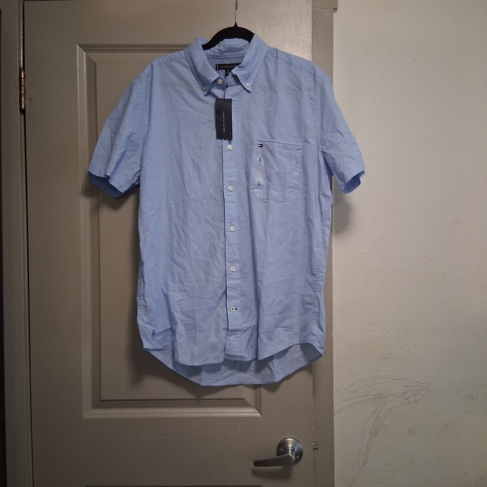 Tommy Hilfiger Sky Blue Casual Button-Down Shirt